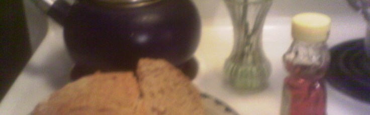 Thick sliced, buttered with Honey Bear standing by