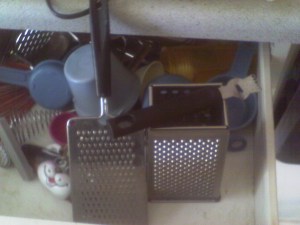 Zester and graters in drawer 