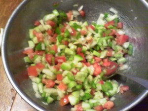 Chop and toss veggies IMAG0147