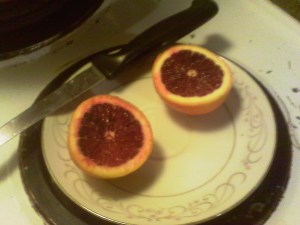Home-grown blood orange. 