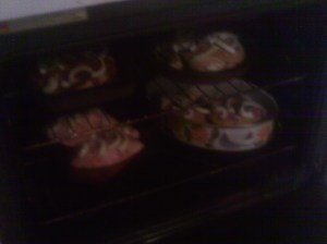in the oven 